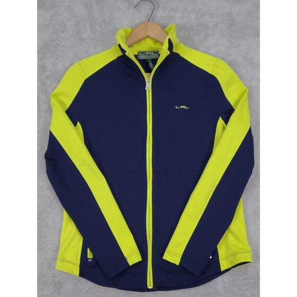 Lauren Home Jackets & Blazers - Lauren Ralph Lauren‎ Neon Green/Navy Active Full Zip Jacket Women Sz L
